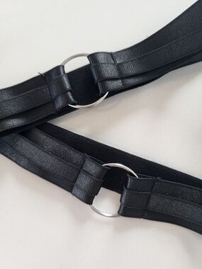 3/$30 Black Garters with Silver Rings